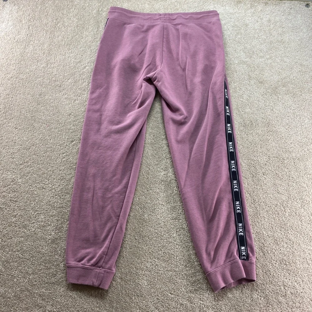Nike Joggers Womens Medium Mauve Pink Logo Tape Side‎ Stripe Sweatpants